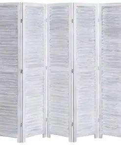 vidaXL 5-Panel Room Divider Grey 175×165 cm Wood