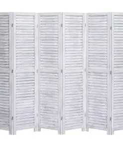 vidaXL 6-Panel Room Divider Grey 210×165 cm Wood