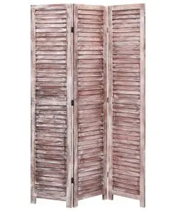 vidaXL 3-Panel Room Divider Brown 105×165 cm Wood