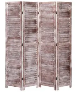 vidaXL 4-Panel Room Divider Brown 140×165 cm Wood