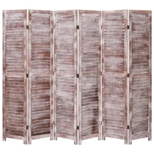 vidaXL 6-Panel Room Divider Brown 210×165 cm Wood