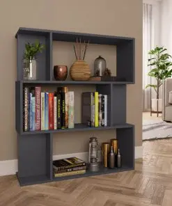 vidaXL Book Cabinet/Room Divider Grey 80x24x96 cm Chipboard