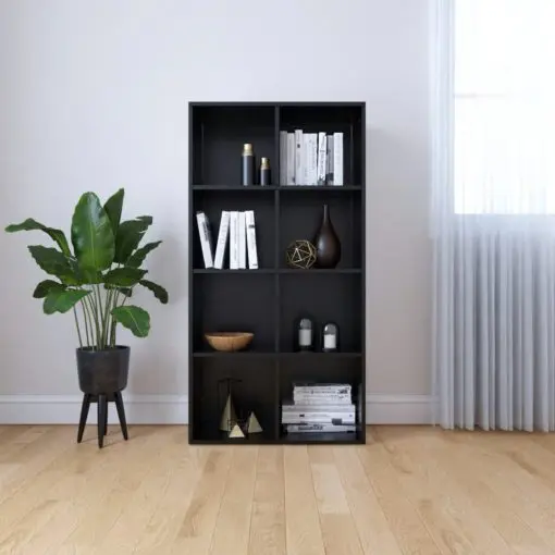 vidaXL Book Cabinet/Sideboard Black 66x30x130 cm Chipboard