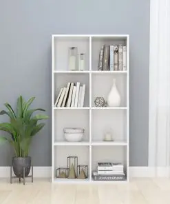 vidaXL Book Cabinet/Sideboard High Gloss White 66x30x130 cm Chipboard