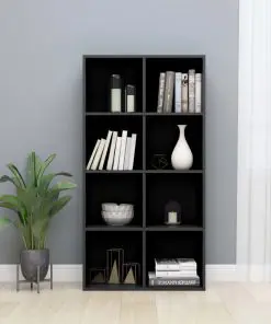 vidaXL Book Cabinet/Sideboard High Gloss Black 66x30x130 cm Chipboard