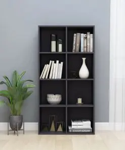 vidaXL Book Cabinet/Sideboard High Gloss Grey 66x30x130 cm Chipboard
