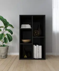 vidaXL Book Cabinet/Sideboard High Gloss Black 45x25x80 cm Chipboard