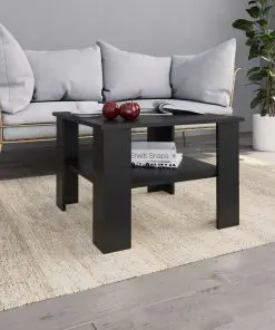 vidaXL Coffee Table Black 60x60x42 cm Chipboard