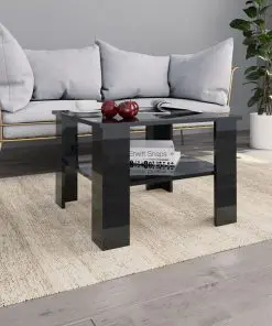 vidaXL Coffee Table High Gloss Black 60x60x42 cm Chipboard