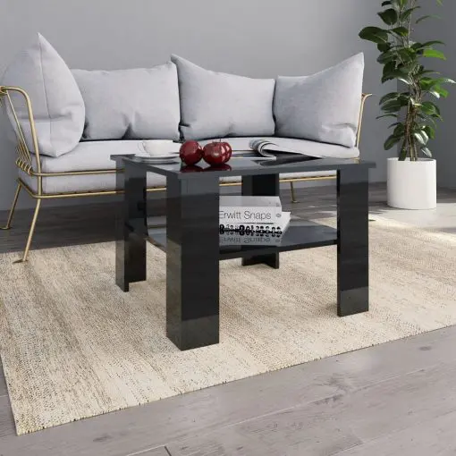vidaXL Coffee Table High Gloss Black 60x60x42 cm Chipboard