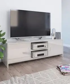 vidaXL TV Cabinet High Gloss White 120x30x37,5 cm Chipboard