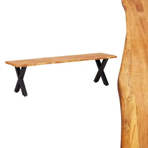 vidaXL Bench 160 cm Natural Solid Oak Wood