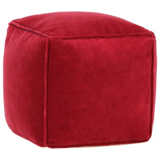vidaXL Pouffe Cotton Velvet 40x40x40 cm Ruby Red