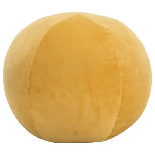 vidaXL Pouffe Cotton Velvet 50×35 cm Yellow