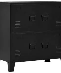 vidaXL Filing Cabinet with 4 Doors Industrial Black 75x40x80 cm Steel