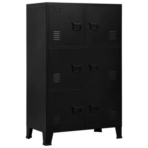 vidaXL Filing Cabinet with 6 Doors Industrial Black 75x40x120 cm Steel