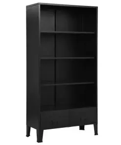vidaXL Bookshelf Industrial Black 90x40x180 cm Steel