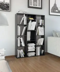 vidaXL Room Divider/Book Cabinet High Gloss Black 100x24x140 cm Chipboard