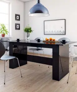 vidaXL Dining Table High Gloss Black 180x90x76 cm Chipboard