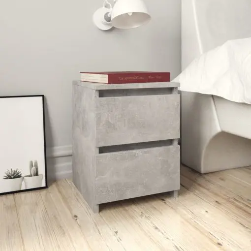 vidaXL Bedside Cabinet Concrete Grey 30x30x40 cm Chipboard
