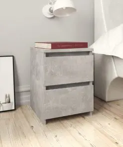 vidaXL Bedside Cabinets 2 pcs Concrete Grey 30x30x40 cm Chipboard