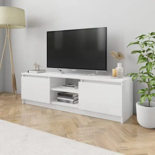vidaXL TV Cabinet High Gloss White 120x30x35.5 cm Chipboard