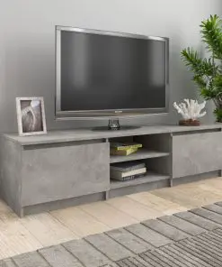 vidaXL TV Cabinet Concrete Grey 140x40x35.5 cm Chipboard