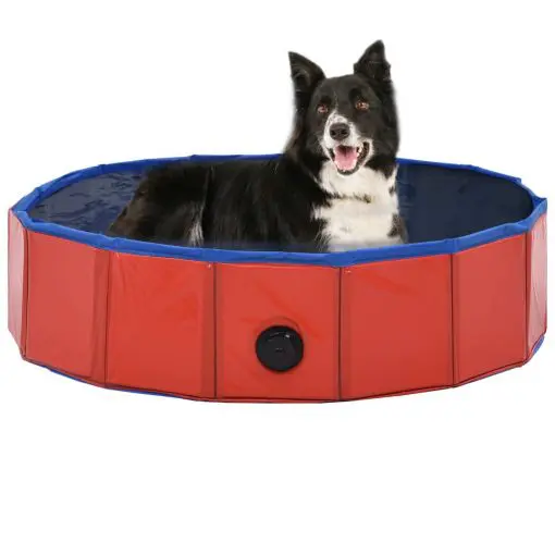 vidaXL Foldable Dog Swimming Pool Red 80×20 cm PVC