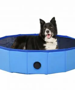 vidaXL Foldable Dog Swimming Pool Blue 80×20 cm PVC