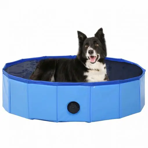 vidaXL Foldable Dog Swimming Pool Blue 80×20 cm PVC