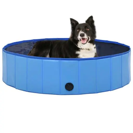 vidaXL Foldable Dog Swimming Pool Blue 120×30 cm PVC