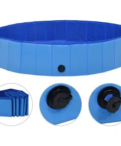 vidaXL Foldable Dog Swimming Pool Blue 160×30 cm PVC