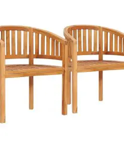 vidaXL Banana Chairs 2 pcs Solid Teak Wood