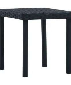 vidaXL Garden Tea Table Black 40x40x40 cm Poly Rattan
