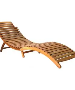 vidaXL Sun Lounger Solid Acacia Wood Brown