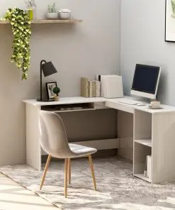 vidaXL L-Shaped Corner Desk High Gloss White 120x140x75 cm Chipboard
