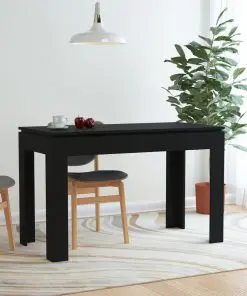 vidaXL Dining Table Black 120x60x76 cm Chipboard