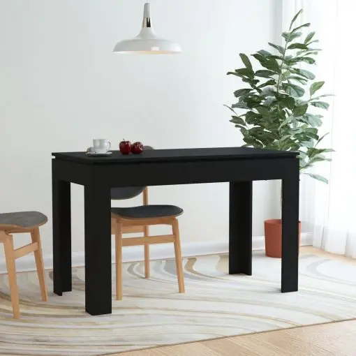vidaXL Dining Table Black 120x60x76 cm Chipboard