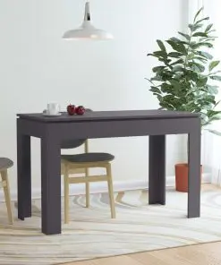 vidaXL Dining Table Grey 120x60x76 cm Chipboard