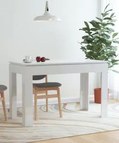 vidaXL Dining Table High Gloss White 120x60x76 cm Chipboard
