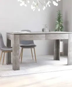vidaXL Dining Table Concrete Grey 140x70x76 cm Chipboard