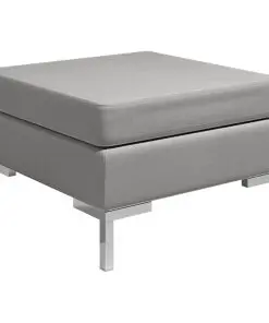 vidaXL Sectional Footrest with Cushion Farbic Grey
