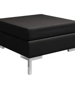 vidaXL Sectional Footrest with Cushion Farbic Black