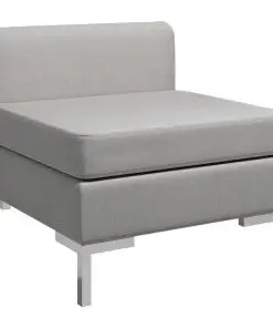 vidaXL Sectional Middle Sofa with Cushion Fabric Light Grey