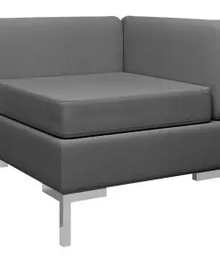 vidaXL Sectional Corner Sofa with Cushion Fabric Dark Grey