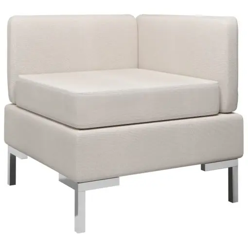 vidaXL Sectional Corner Sofa with Cushion Fabric Cream