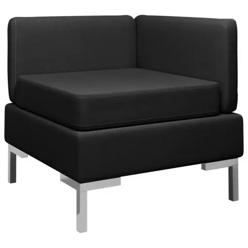 vidaXL Sectional Corner Sofa with Cushion Fabric Black