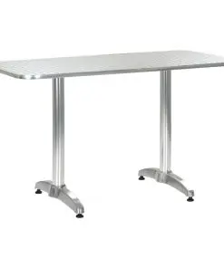 vidaXL Garden Table Silver 120x60x70 cm Aluminium