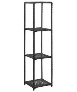 vidaXL Storage Shelf Black 30x30x120 cm Poly Rattan