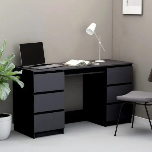 vidaXL Writing Desk Grey 140x50x77 cm Chipboard